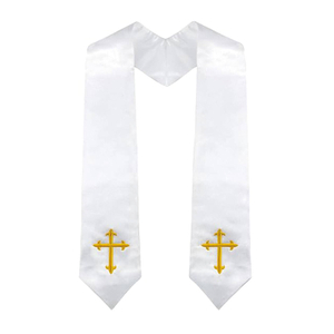 Unisex Adult Choir Stole with Embroidered Cross Wedding Stole Church Choir Sash
