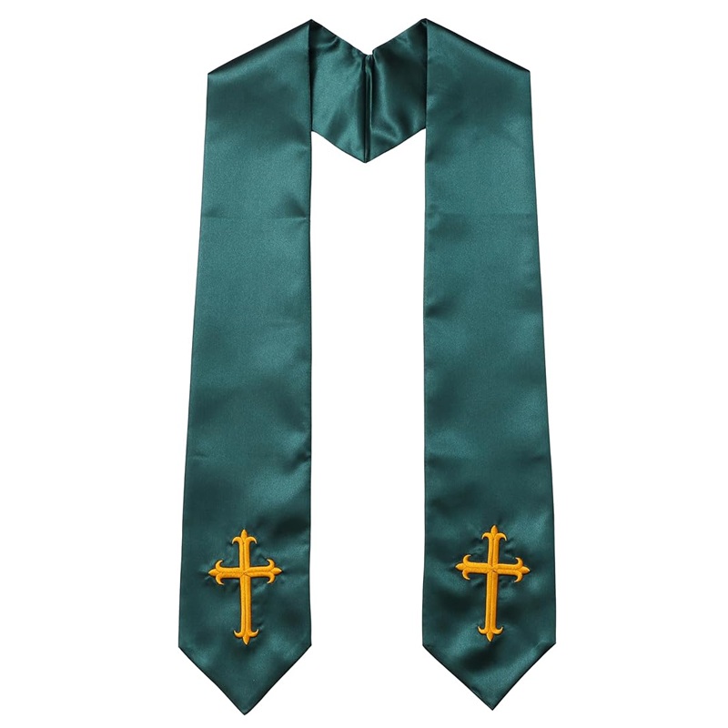 Choir Stole with Cross Embroidery for Church