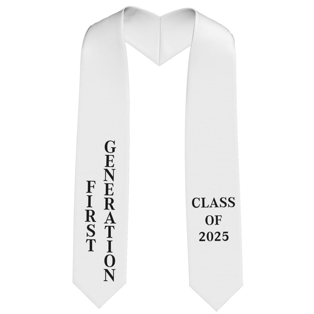 First Generation Graduation Stole for High School College Graduates White Gold