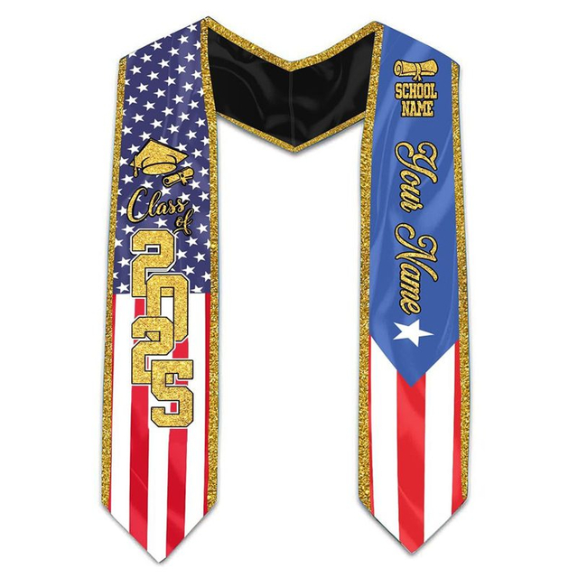 Custom Country Flag Graduation Stole Sash International Graduate