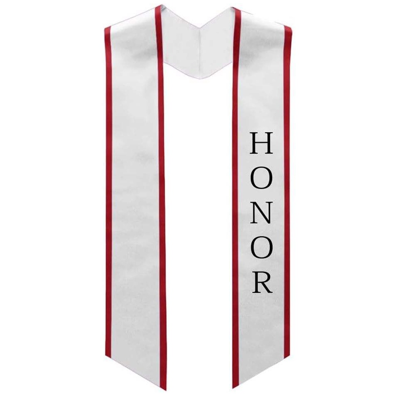 Honor Graduation Stole Classic End With Trim Unisex Adult 62