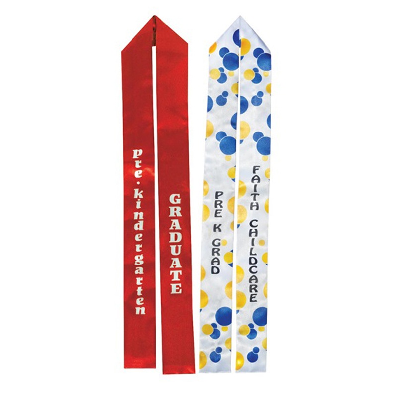 Unisex Kindergarten Graduation Satin Sash with Colorful Word