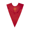 Unisex V-Shape Church Choir Stole with Embroidered Plain Solid Color