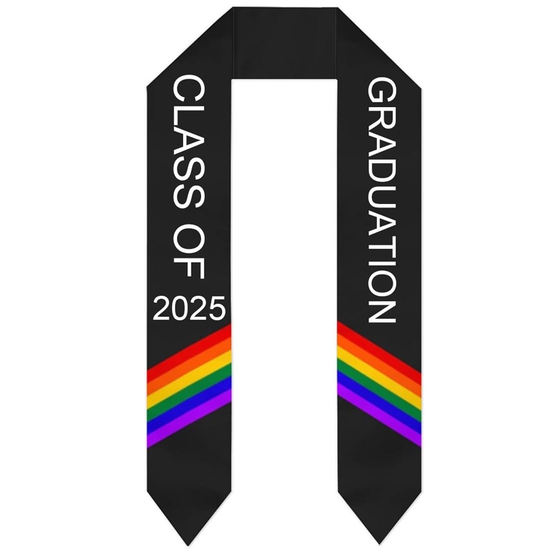 Rainbow Sash LGBTQ+ Class of Graduation Stole