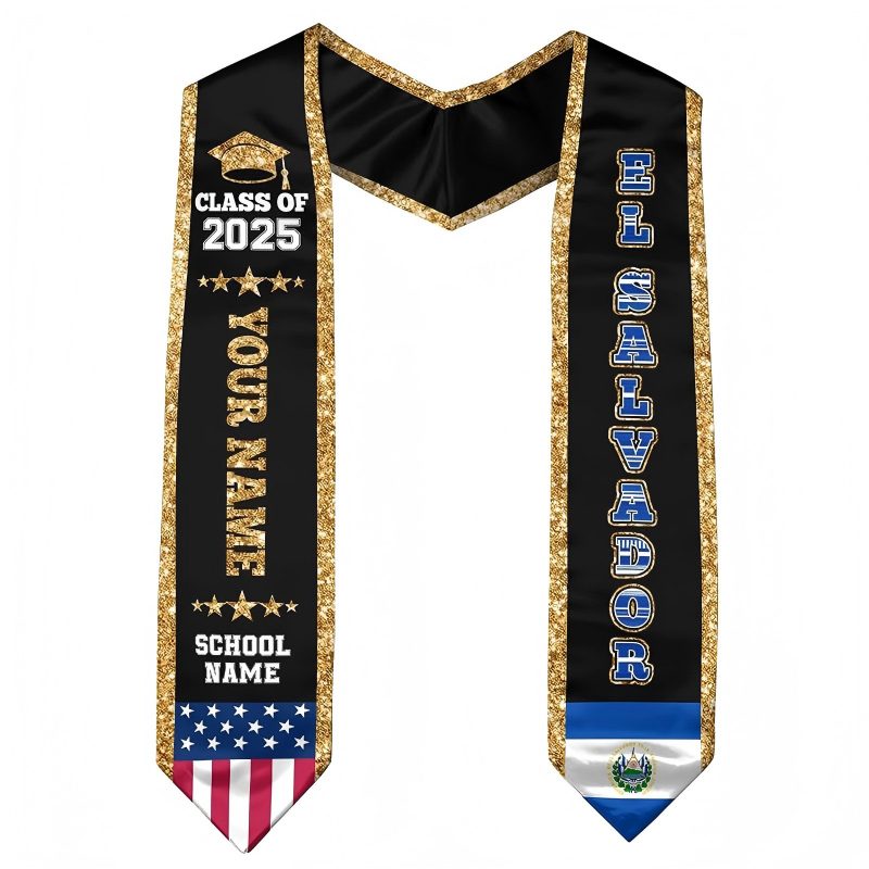 Custom Country Flag Graduation Stole Sash International Graduate