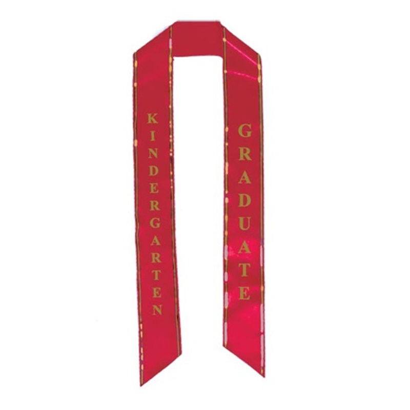 Unisex Kindergarten Graduation Satin Sash with Colorful Word
