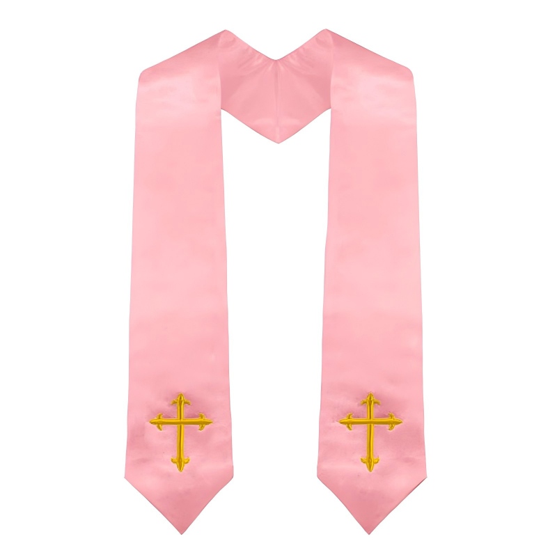 Unisex Adult Choir Stole with Embroidered Cross Wedding Stole Church Choir Sash