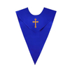 Unisex V-Shape Church Choir Stole with Embroidered Plain Solid Color
