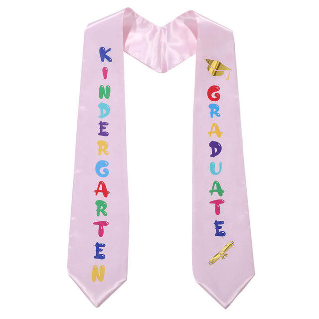 Kids Plain Graduation Stole Sash 50'' Long Kindergarten Sash