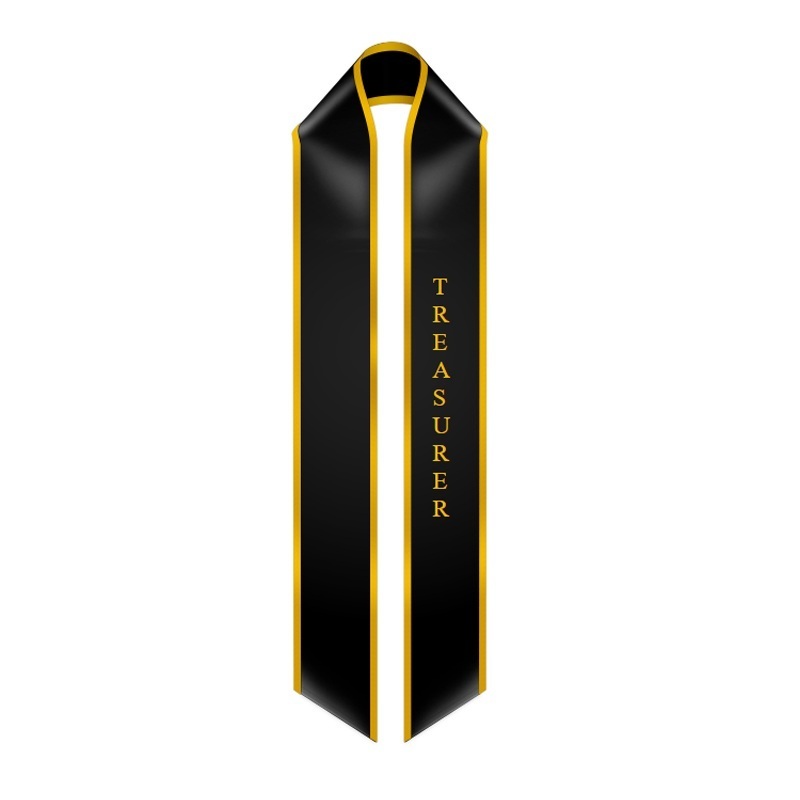 Custom Class Officer Graduation Stoles with One Side Embroidered