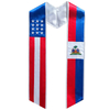 2 Flags on One Sash - Graduation Stole Graduation Sash for International Graduate