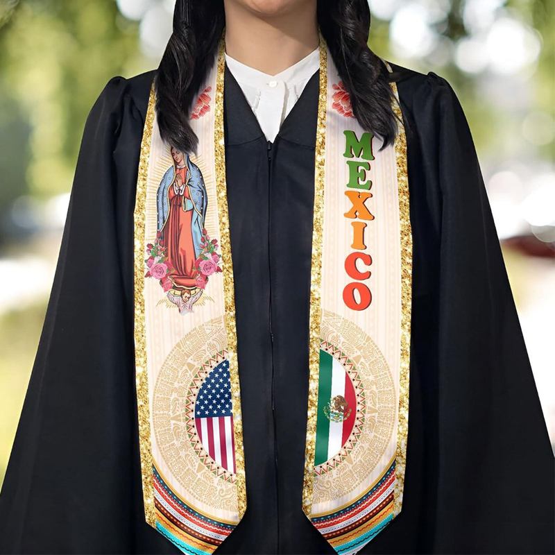 Custom Country Flag Graduation Stole Sash International Graduate
