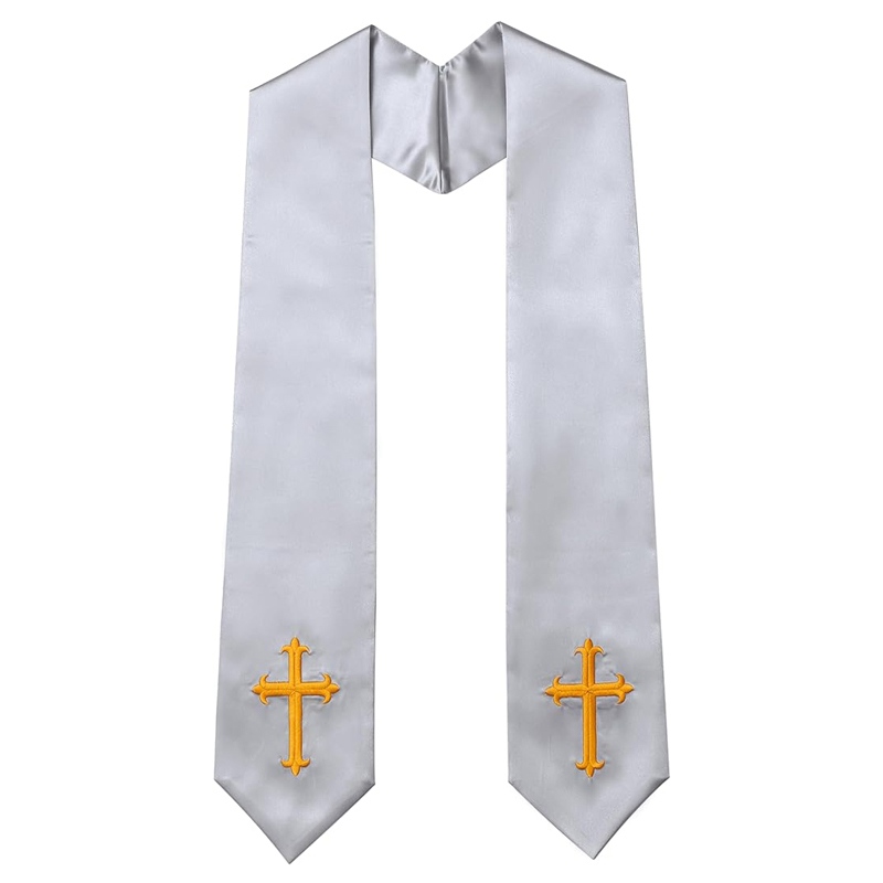 Choir Stole with Cross Embroidery for Church