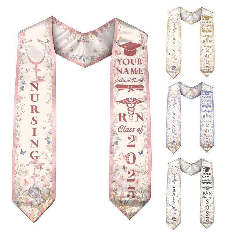 Nursing RN Graduation Stole Nurses School Stoles with Medical Logo