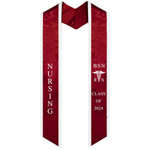 BSN RN Nursing Graduation Stole With Medical Logo for Nurse Student