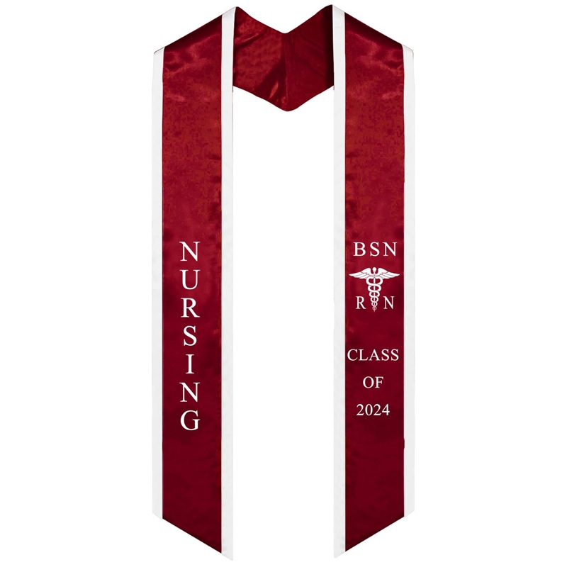 BSN RN Nursing Graduation Stole With Medical Logo for Nurse Student