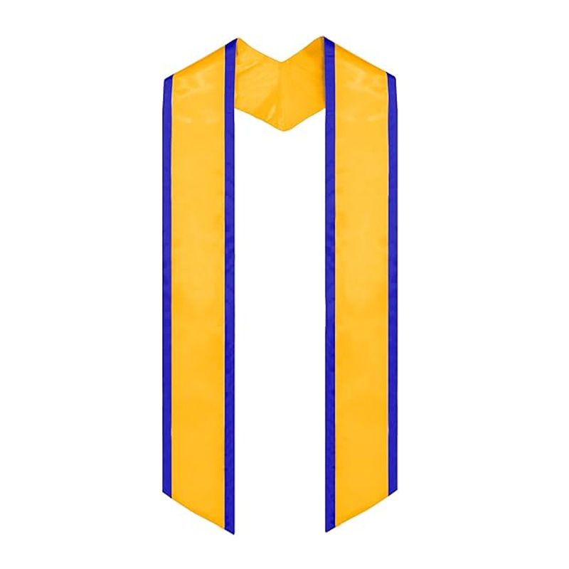 Unisex Adult Plain Graduation Honor Stole Angled End with Trim 72”