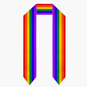 Unisex Adult Rainbow Graduation Stole LGBT Double Layer Satin Graduation Sash