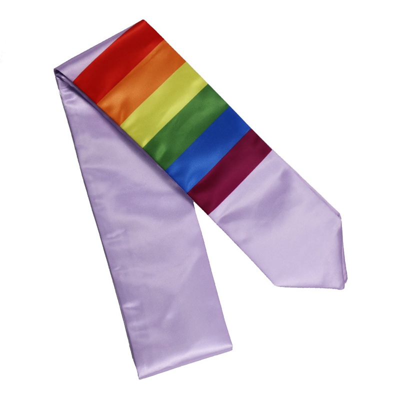 Satin Stole LGBTQ Graduation Sash for Abroad Student International Study Class