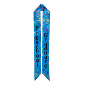 Unisex Preschool Graduation Satin Sash with Colorful Word