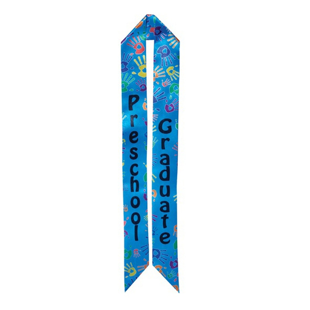 Unisex Preschool Graduation Satin Sash with Colorful Word