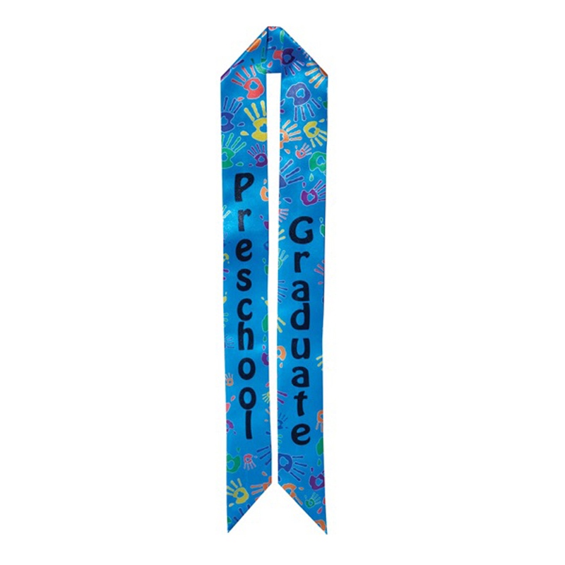 Unisex Preschool Graduation Satin Sash with Colorful Word