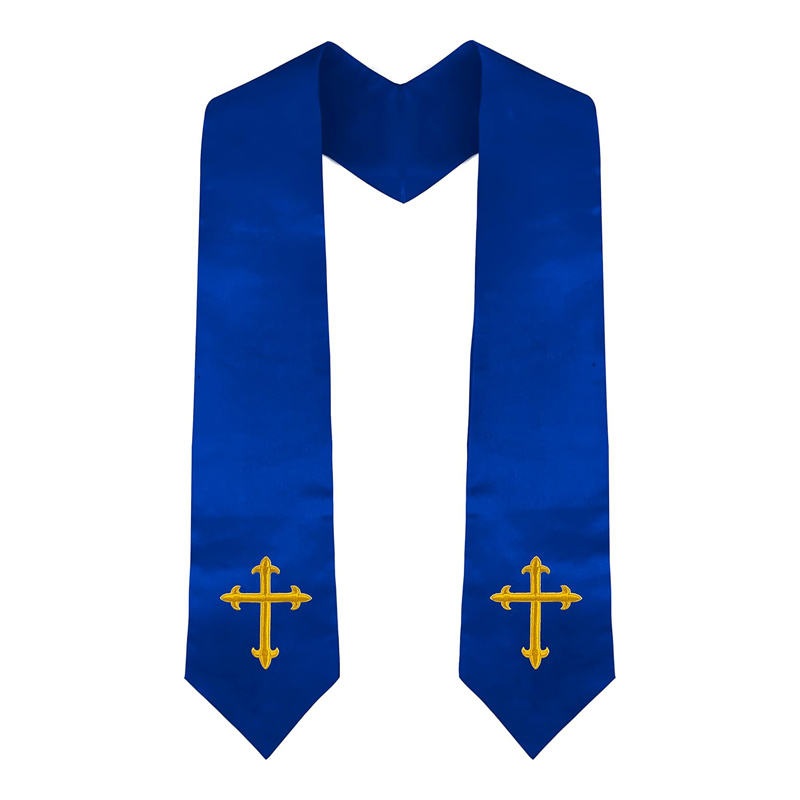 Unisex Adult Choir Stole with Embroidered Cross Wedding Stole Church Choir Sash