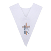 Traditional V Stoles Choir Solid Satin Stole with Embroidery Cross Reversible for Adults Church