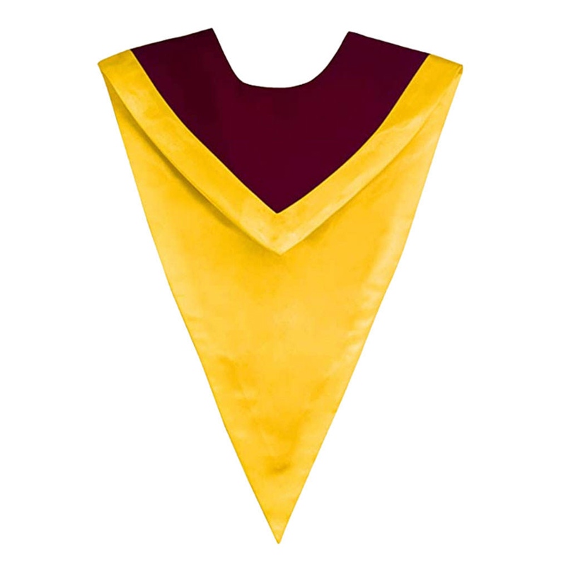 Unisex V-Shape Church Choir Stole with Embroidered Plain Solid Color