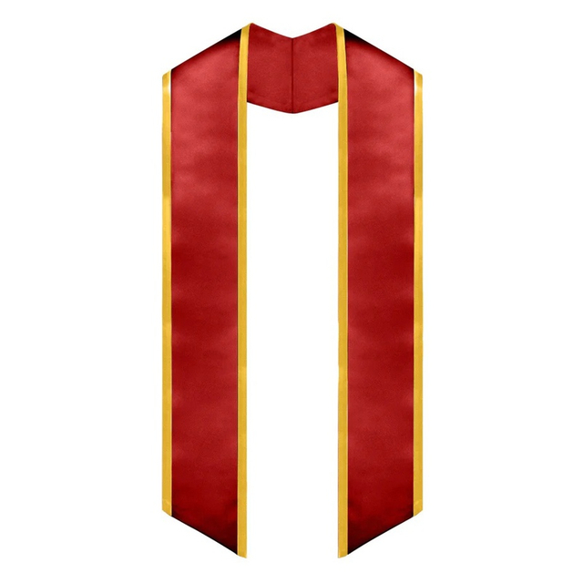 Unisex Adult Plain Graduation Honor Stole Angled End with Trim 72”