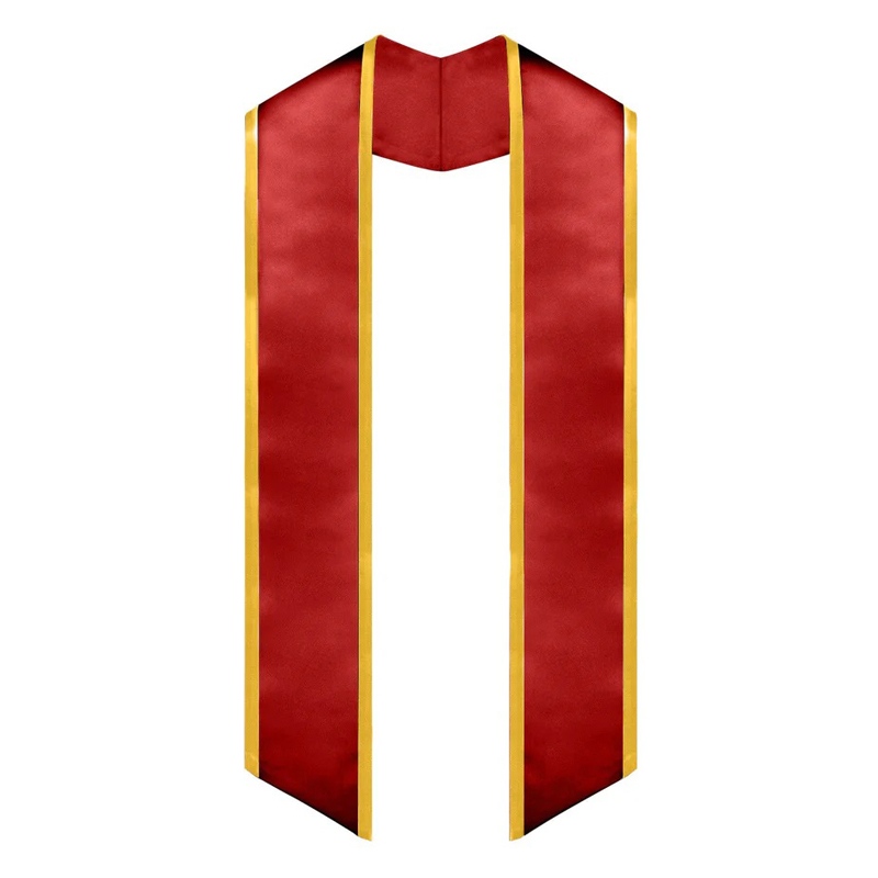 Unisex Adult Plain Graduation Honor Stole Angled End with Trim 72”