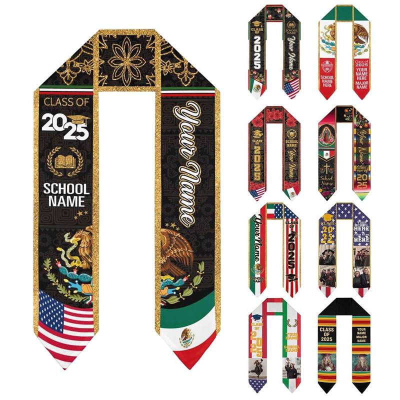 Custom Country Flag Graduation Stole Sash International Graduate