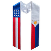2 Flags on One Sash - Graduation Stole Graduation Sash for International Graduate