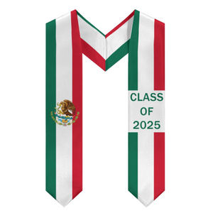 Custom Class of Graduation Stole Classic End Design Flag Sash
