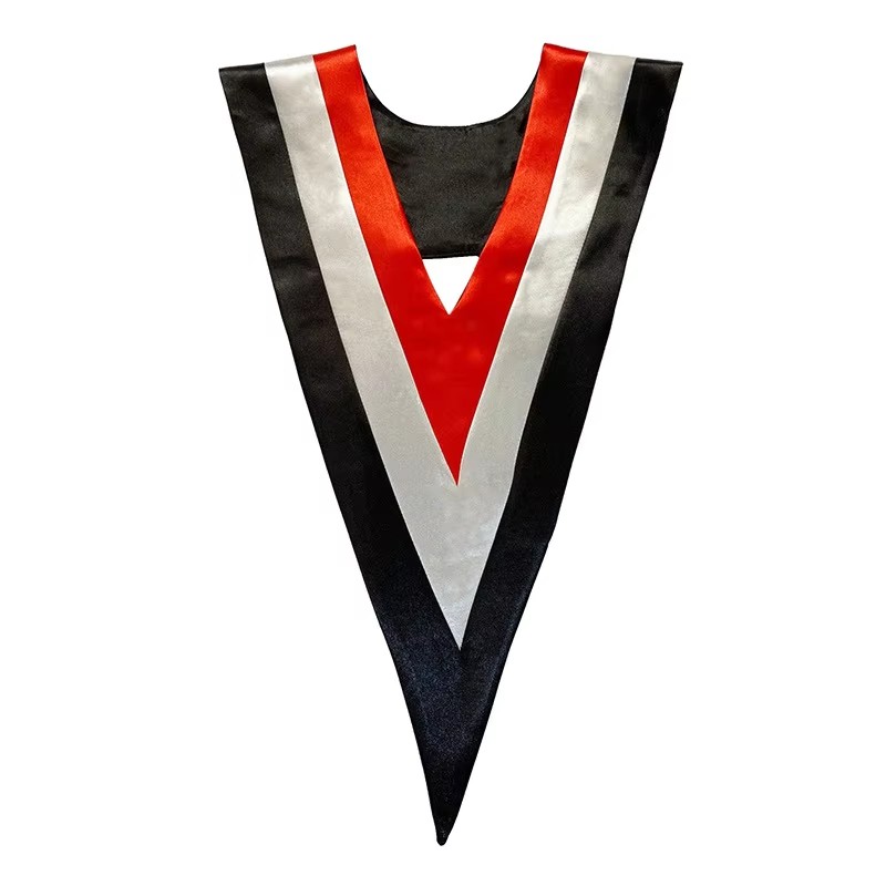 Traditional V Stoles Choir Solid Satin Stole with Embroidery Cross Reversible for Adults Church