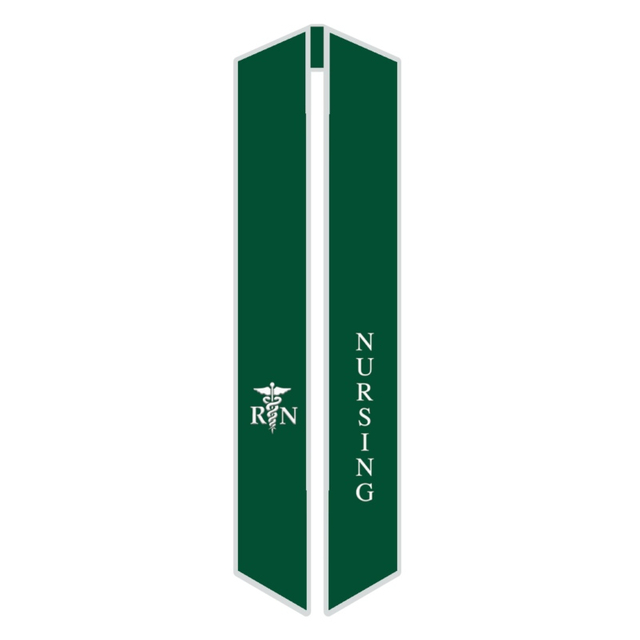 Unisex Adult Nursing Graduation Stole Angled End With Trim