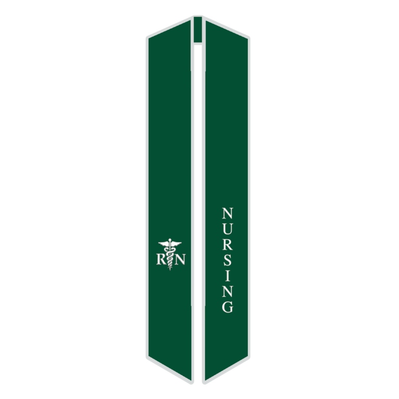 Unisex Adult Nursing Graduation Stole Angled End With Trim