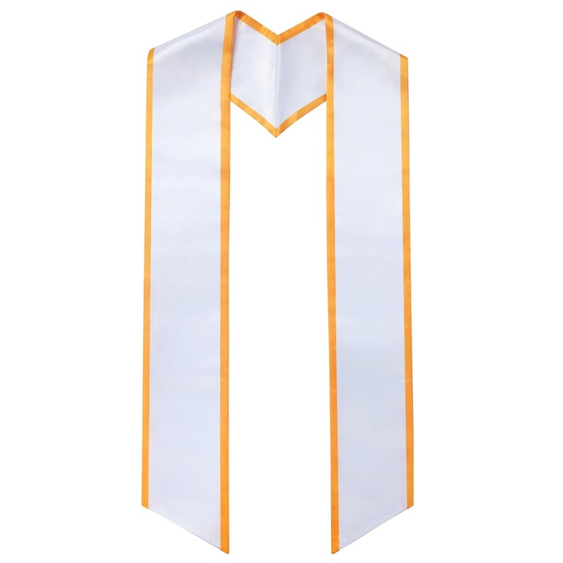 Unisex Adult Plain Graduation Honor Stole Angled End with Trim 72”