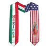 2 Flags on one sash - Country Flag Graduation Stole Embroidery Sash for Study Aboard International Students