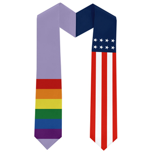 Satin Stole LGBTQ Graduation Sash for Abroad Student International Study Class
