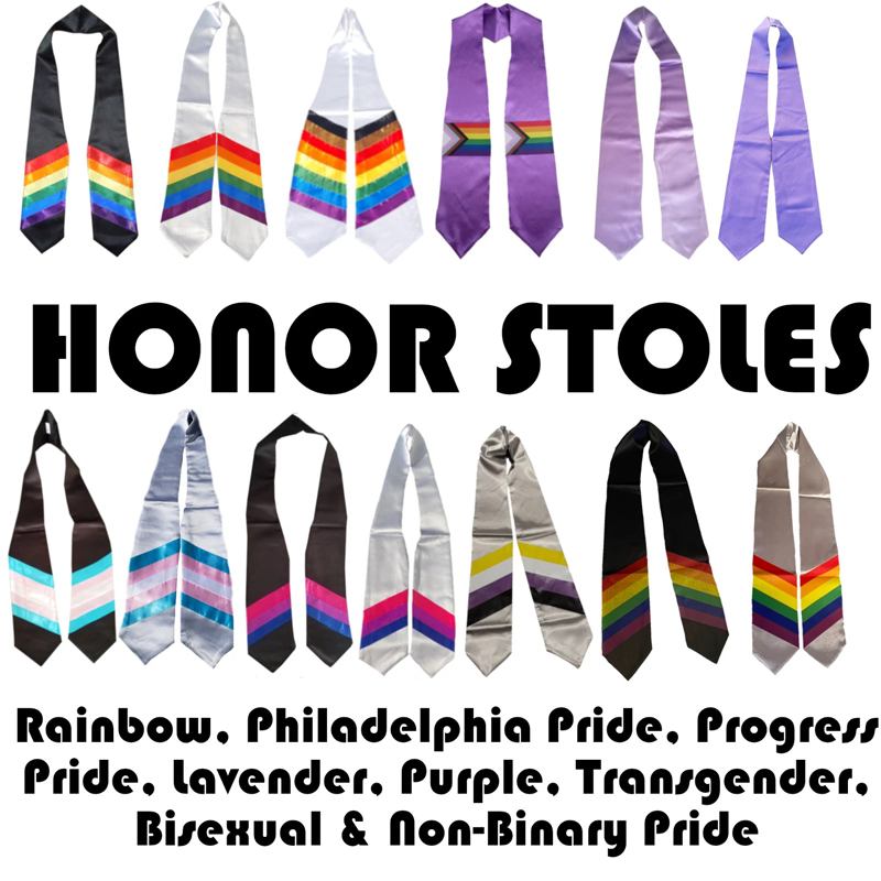 Rainbow LGBTQ Graduation Stole Sash