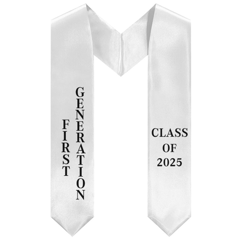 First Generation Graduation Stole White Graduation Stole for Graduates