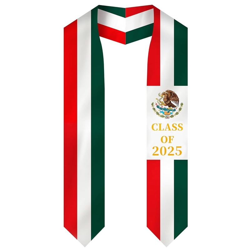 Custom Class of Graduation Stole Classic End Design Flag Sash