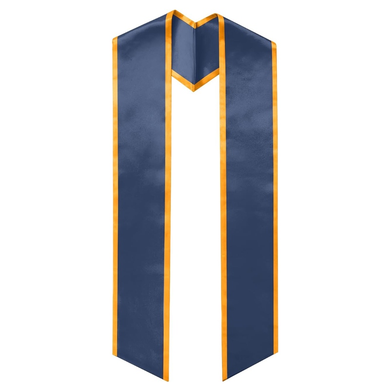 Unisex Adult Plain Graduation Honor Stole Angled End with Trim 72”