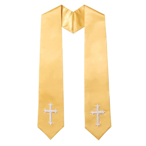 Choir Stole with Cross Embroidery for Church