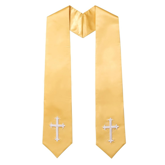 Choir Stole with Cross Embroidery for Church