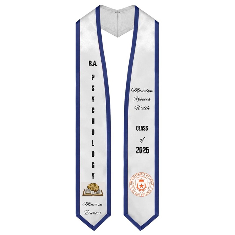 Class of Graduation Sash With Classic End Angled End Unisex Adult