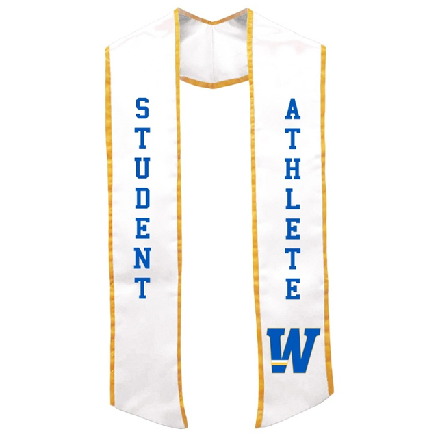 Student Athlete Graduation Sash Slanted End with Trim
