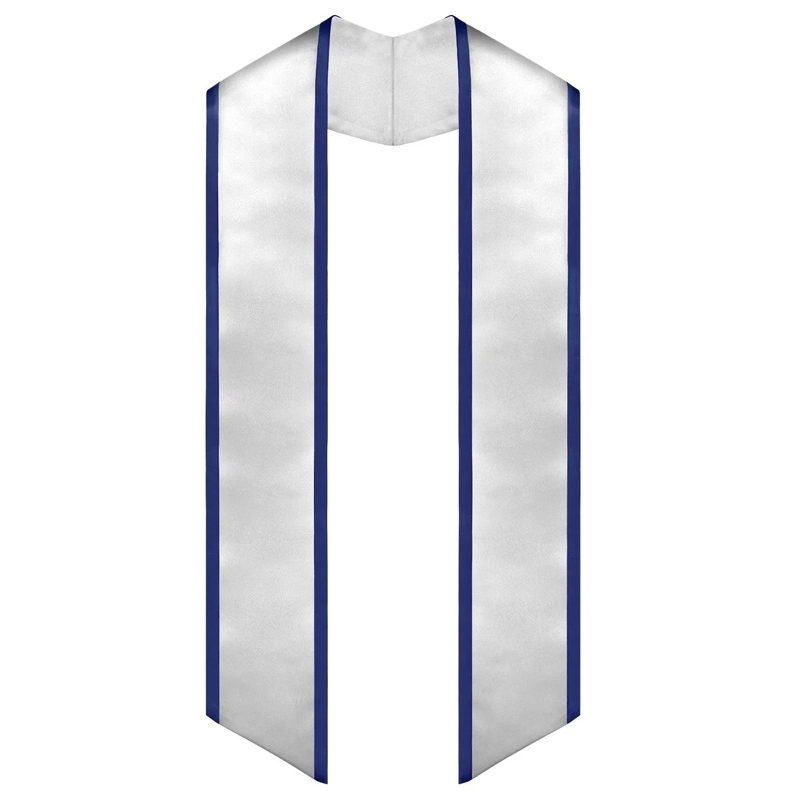 Unisex Adult Plain Graduation Honor Stole Angled End with Trim 72”