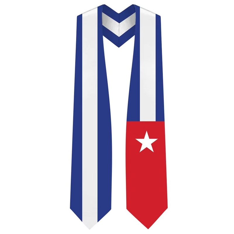 National Flag Graduation Stole 72” for International Students Unisex